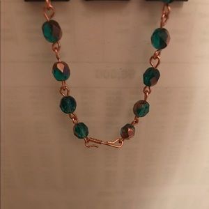 Handmade bead bracelet on copper.